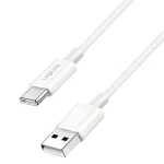 LogiLink USB-A - USB-C biela / Nylonový kábel / USB 2.0 / 60 W / 1,5 m (CU0322)