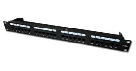 DATACOM Patch panel 24x DUAL čierny / RJ-45 / CAT5E / UTP / 1U / 19 "/ vyviazanie (3002)