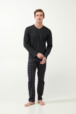 Vamp - Klasické pánske pyžamo 21663 - Vamp dark gray 4XL