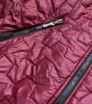 Dámska prešívaná bunda v bordovej farbe (BR0121) odstíny červené 46