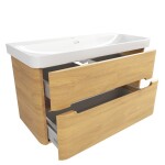 Kúpeľňová skrinka s umývadlom SAT Fusion 97,5x53x45 cm dub medový mat SATFUSION2100DMU SATFUSION2100DMU