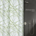 Elements by Spirella FORES bielo-zelený / Sprchový záves / 180 x 200 cm / Polyester