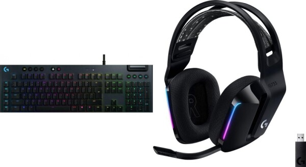 Logitech G815 Romer-G Sprężynujący (920-008992) + G733 Lightspeed Czarne (981-000864)