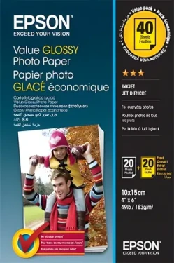 Epson Value Glossy fotopapier 10x15 / Fotopapier / Lesklý / 183 g/m2 / 40 listov (C13S400044)