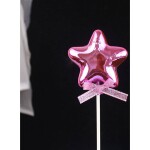 Zápich do torty „Ružová hviezdička“ 6 cm - Cakesicq - Cakesicq