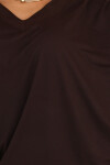 402-9 Pohodlné šaty s dlhými rukávmi - čokoládové S/M