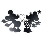Veselá Stena Drevená nástenná čierna dekorácia Zamilovaní Mickey a Minnie na Zámku