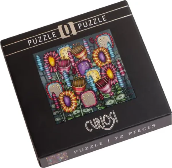 CURIOSI Štvorcové puzzle Q Silver: Farebné kvety