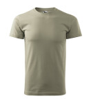Základné pánske tričko svetlej khaki farby 3XL