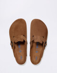 Birkenstock Boston Suede Leather Dark Tea Tonal FB 42
