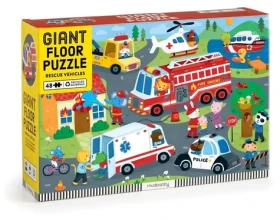 Mudpuppy Podlahové puzzle Záchranné vozidlá