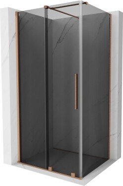 MEXEN/S - Velár sprchovací kút, posuvné dvere 100 x 85, grafit, meď kartáčovaná 871-100-085-41-65