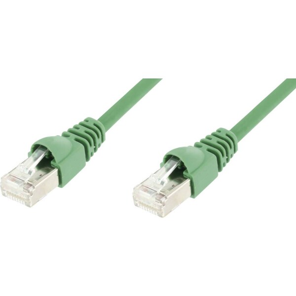 Telegärtner 100008827 RJ45 sieťové káble, prepojovacie káble CAT 6A S/FTP 7.50 m zelená samozhášavý, s ochranou, samozhášavý, bez halogénov, UL certifikácia 1; 100008827