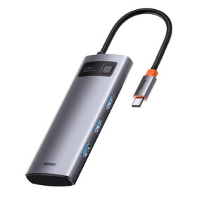 Baseus WKWG020013 Metal Gleam Series 5v1 / multifunkčný HUB 5v1 / USB-C / HDMI / 3x USB-A (WKWG020013)