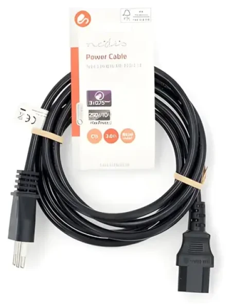 Nedis Napájací kábel IEC-320-C13 Taliansko zástrčka čierna / Napájací kábel / Priamy konektor / 2 m (CEGL11300BK20)
