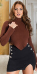 Sexy cropped Knit Sweater with Turtleneck Einheitsgroesse