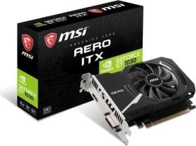 MSI GT 1030 AERO ITX 2GD4 OC / 1189 - 1430 MHz / 2GB GDDR4 2.1GHz / 64-bit / DVI-D + HDMI / 20W (V809-2824R)