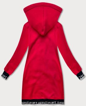 Tmavo červená dámska dlhá mikina na zips LHD (AMG-173) odstíny červené S (36)