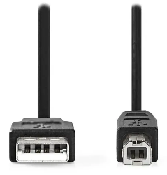 Nedis kábel USB 2.0 AB čierny / Kábel USB / USB-A - USB-B / k tlačiarni / 1 m (CCGL60100BK10)