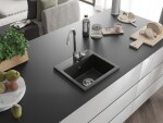 MEXEN MEXEN - Milo granitový drez 1-miska 435x410 mm, čierna / kovové zlato 6505441000-75