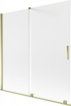 MEXEN/S - Velar dvojkrídlová posuvná vaňová zástena 160 x 150, dekor, zlatá 896-160-000-31-50