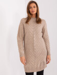 Dámsky oversize pletený sveter SW-8013.14P tmavo béžový - Badu one size