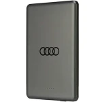 Audi Big Logo MagSafe sivá / Powerbanka / MagSafe / 5000 mAh / 15W bezdrôtové nabíjanie (AU-MWPB5000-GT/D1-GY)