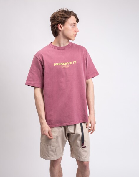 Gramicci Footprints Tee Pigment Dyed RED PIGMENT L