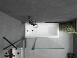 MEXEN/S - Cubik obdĺžniková vaňa 150 x 70 cm s panelom + vaňová zástena 120, transparent, čierna 550315070X9412117000
