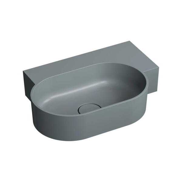 OMNIRES - OVO M+ umývadlo na dosku/závesné - pravé, 55 x 38 cm, ash grey mat; OVO555UWPAG