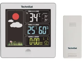 TechniSat iMETEO X2 biela / Meteostanica / LCD farebný displej / teplota vlhkosť / 4X AA (MET01H)