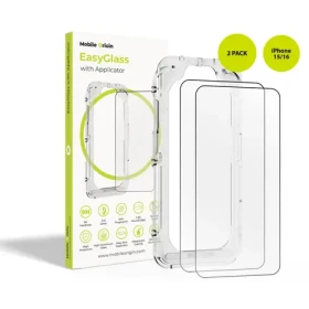 Mobile Origin EasyGlass Ochranné sklo EasyGlass s aplikátorom pre Apple iPhone 15 16/2ks (EGA-i16-2pk)