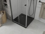 MEXEN/S - Lima sprchovací kút zalamovacie dvere 80 x 80, transparent, čierny + Flat čierna vanička so sifónom 856-080-080-70-00-4070B