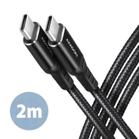 Axagon BUCM-CM20AB HQ Dátový kábel USB-C 2.0 - USB-C 60W 2m čierna (BUCM-CM20AB)