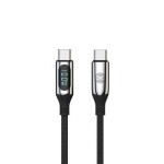 Forever LCD Kábel USB-C (M) - USB-C (M) 1m čierna / 100W / LCD displej (5900495082749)