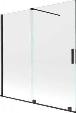 MEXEN/S - Velar Dvojkrídlová posuvná vaňová zástena 160 x 150, transparent, čierna 896-160-000-01-70