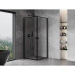 MEXEN/S - Mist-B Duo sprchovací kút dvere krídlové 70 x 70, čierna okraj, čierna 8A2-070L-070P-70-70