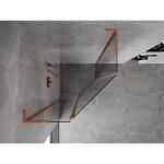 MEXEN/S - Mist L sprchový kút päťboký krídlový 90 x 90, transparent, meď kartáčovaná 8A8L-090-090-65-00
