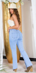 Sexy Highwaist flared Jeans with Slit denimblue