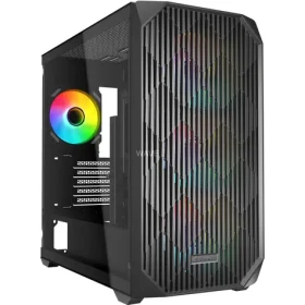 Sharkoon MK3 RGB čierna / Micro ATX / 2x USB 3.2 / 1x USB-C / 4X 120mm / bez zdroja / priehľadná bočnica (4044951041749)