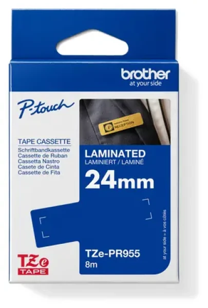 Brother TZE-PR955 strieborná / Páska do tlačiarne štítkov / biela tlač / 24 mm / 8 m / laminovaná (TZEPR955)