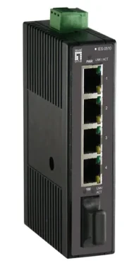 LevelOne Industriálny switch 4X FE, 1x SC MM 2 km / Switch / Neriadený / DIN lišta / 12-48 V / IP30 (IES-0510)