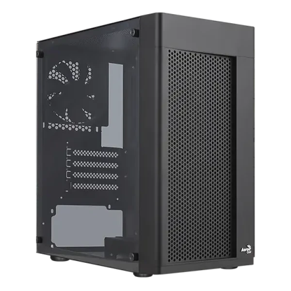 AeroCool Hexform čierna / PC skriňa / Micro ATX / 1x USB 3.0 / 2x USB 2.0 / Bez zdroja / priehľadná bočnica (AEROPGS-HEXFORM-GBK2)