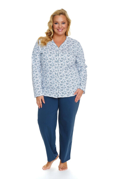 Dámske pyžamo 5282 modré plus - Doctornap Bílá 3XL