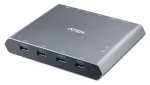 Aten 2- Port USB-C 4K DisplayPort strieborná / KVM switch / 4K 3840×2160 / 3x USB-C / 1x DisplayPort (US3311-AT-G)