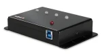 Lindy USB 3.0 húb 4 porty kov čierna / USB hub / LED indikácia / kovové telo / kábel 0,8 m (43374)