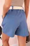 Dámske šortky s vysokým pásom a opaskom denim UNI