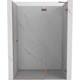 MEXEN/S - Lunar sprchové dvere krídlové pravá 135, transparent, meď kartáčovaná 834-135-000-65-00-P