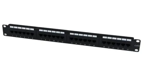 StarTech 24portový patch panel / Patch panel / CAT6 / 24 portov RJ-45 / 1U / čierny (C6PANEL24)