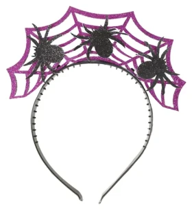 Rappa Čelenka Halloween fialová s pavúkmi